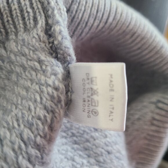 Loro Piana Men's 1/4 Quarter Zip Sweater Blue 100% Cashmere Size 52 - Picture 8 of 11